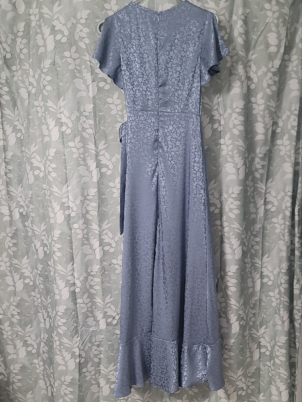 Elegant Blue Ruffle Maxi Dress - Picture 4 of 4
